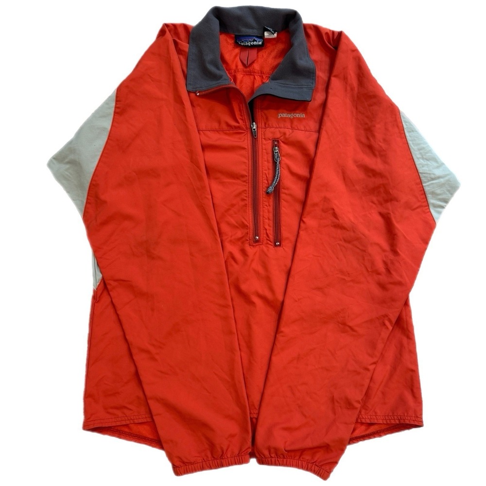 Vintage Patagonia Integral Pullover Jacket Orange Grey Half Zip Mens Medium